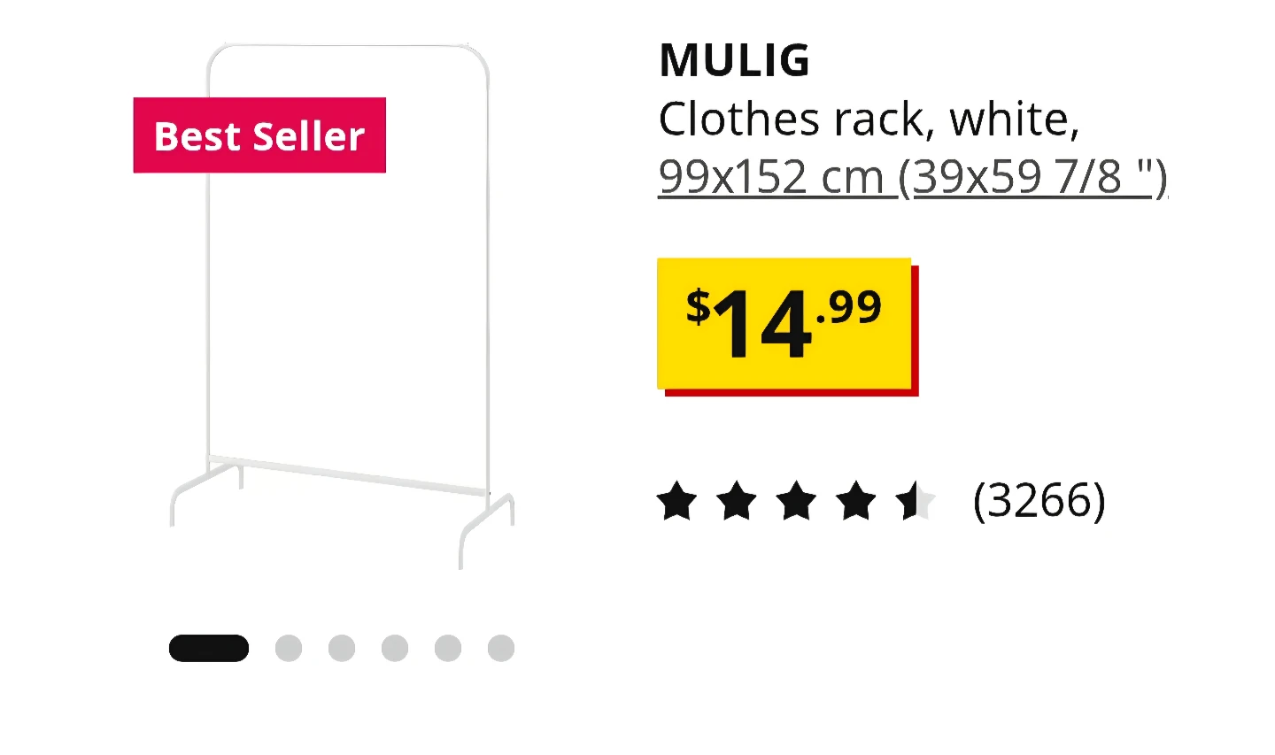 IKEA MULIG Clothes Rack White