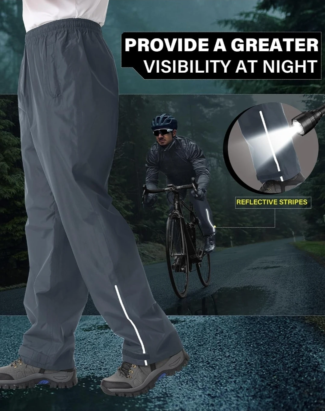 Waterproof Travel Rain Pants Large