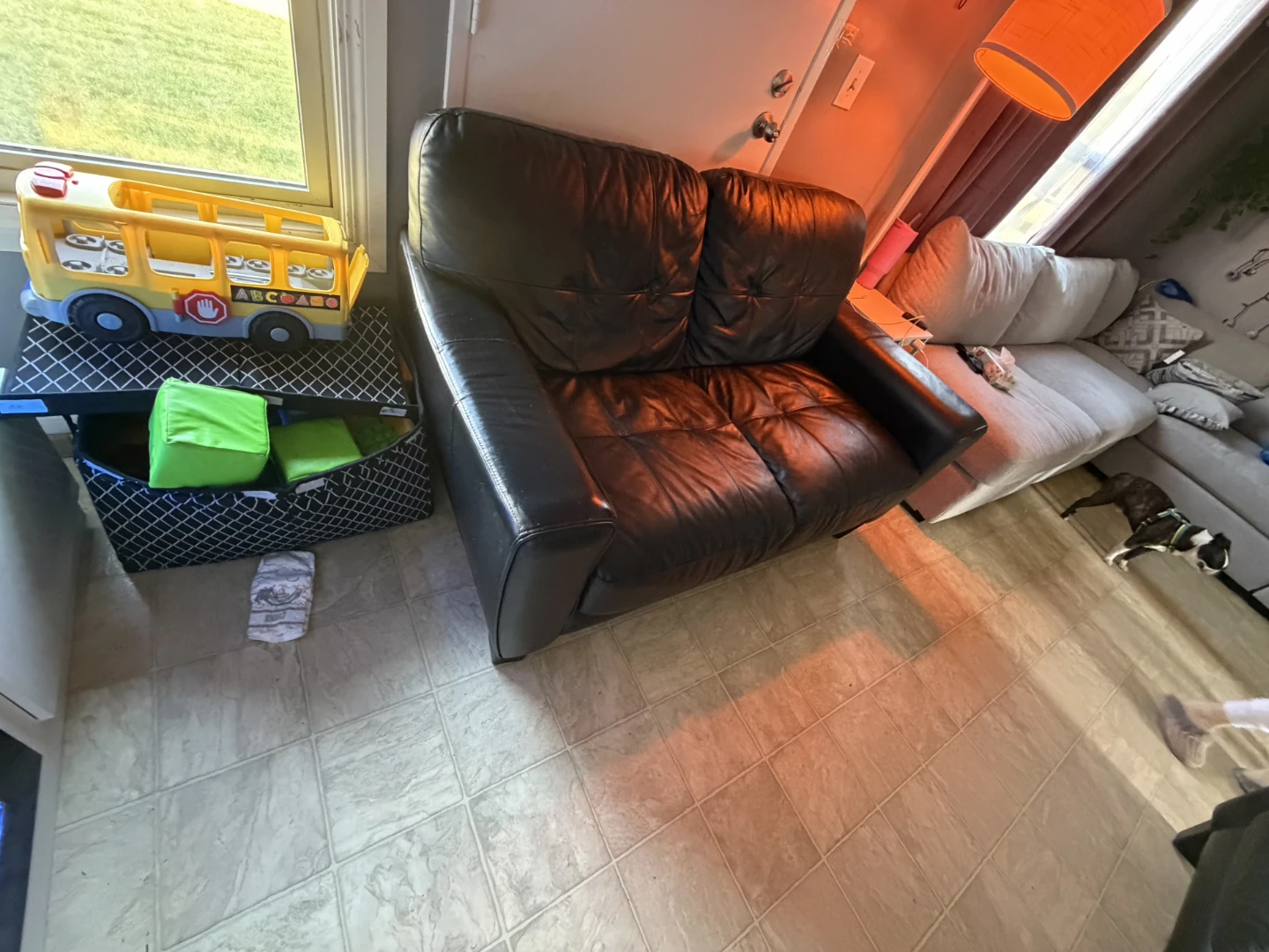 Black leather sofa and love seat - photo 5