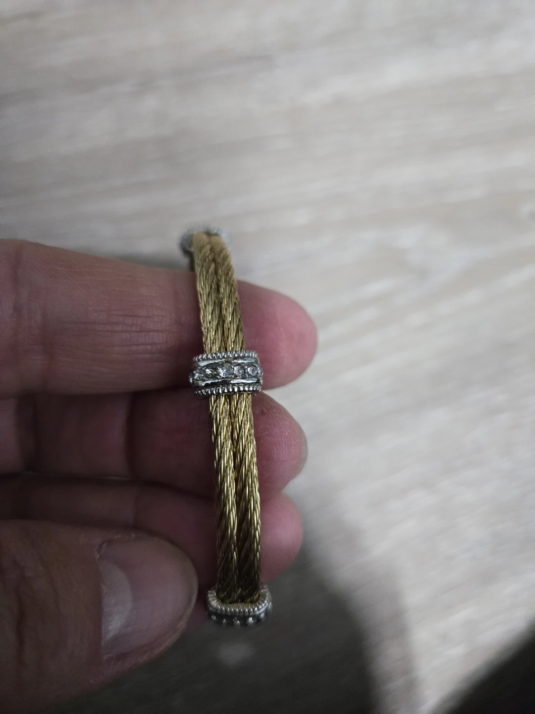 Gold and Silver Tone Wire Bracelet - photo 3