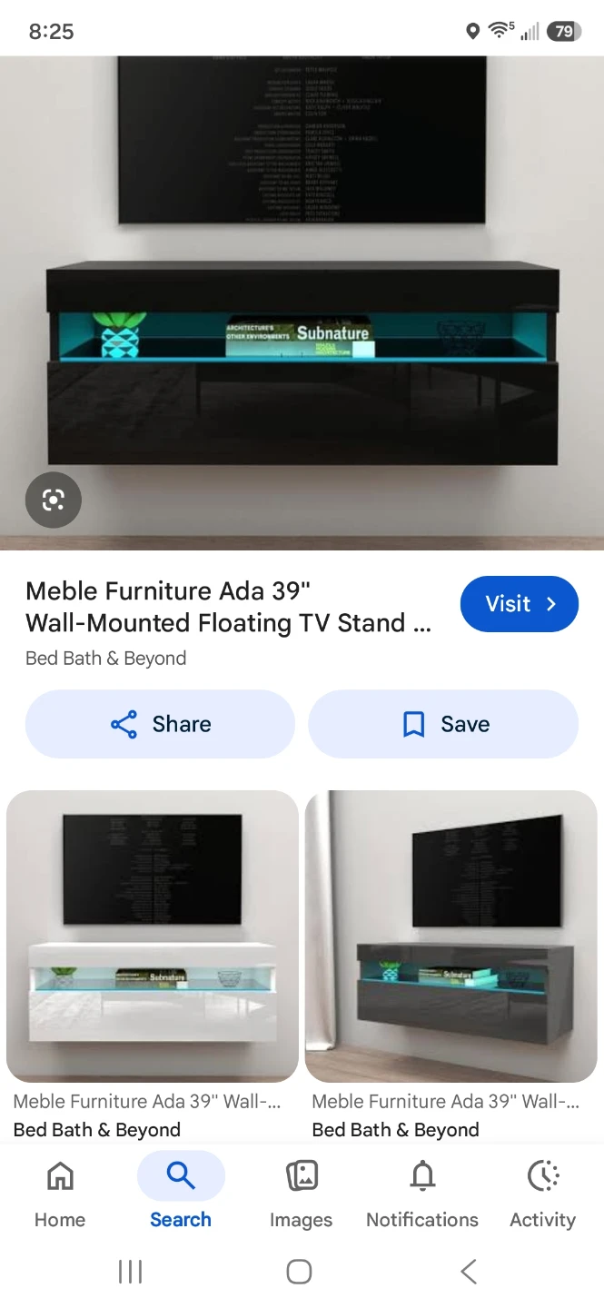 Meble Furniture Ada 39 inch Floating TV Stand