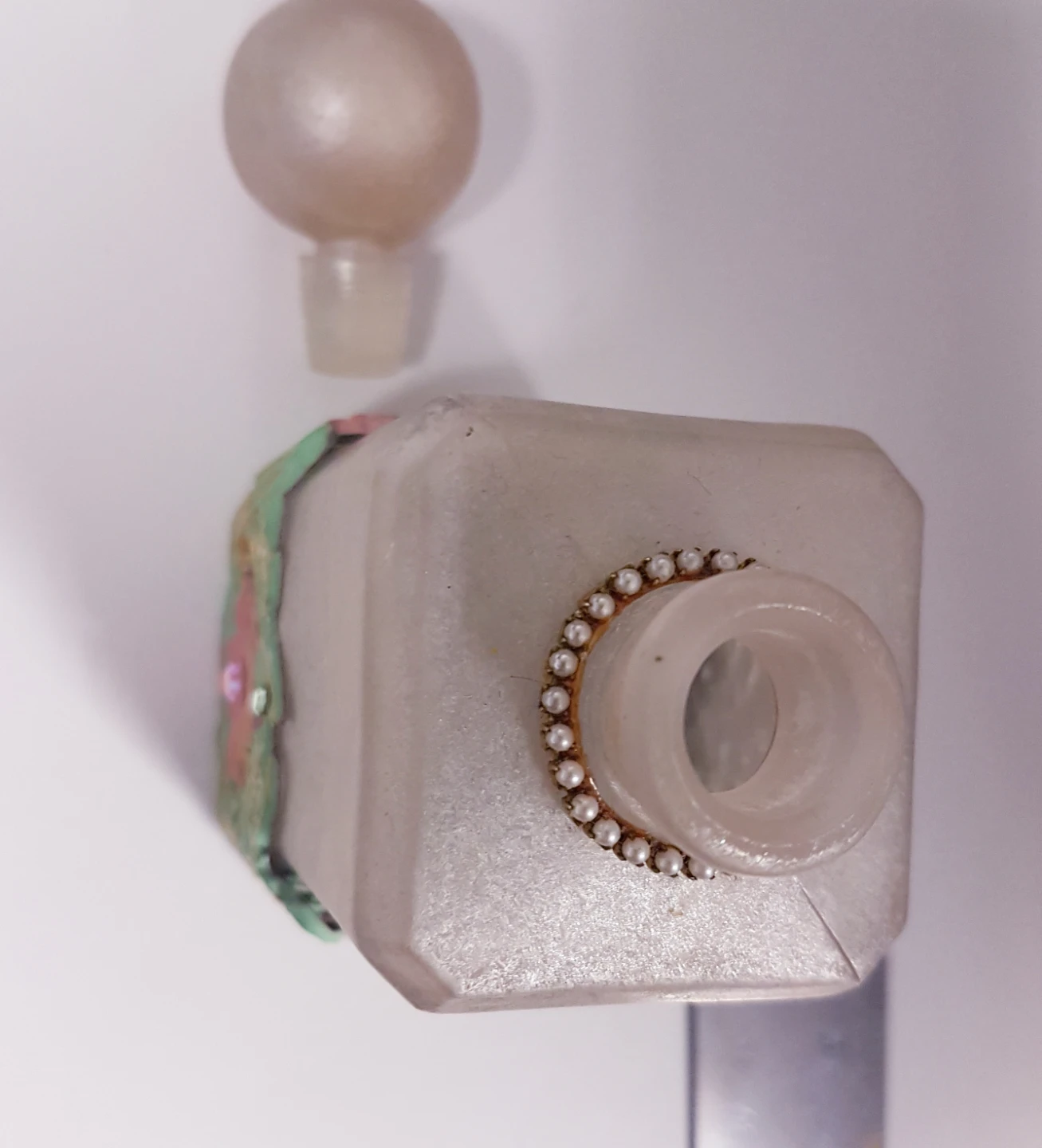 Vintage Frosted Glass Perfume Bottle - photo 5