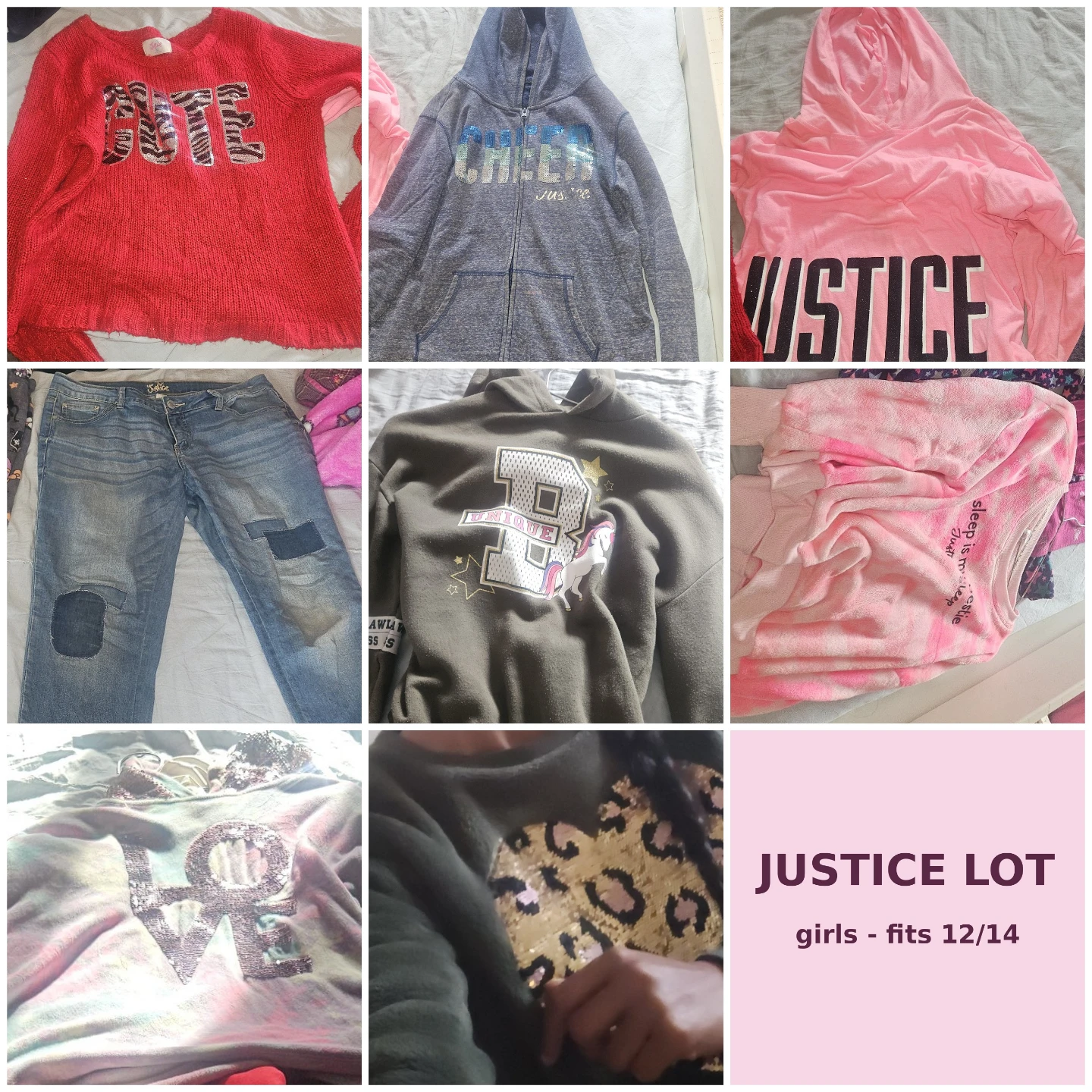 Justice Girls Clothing Lot Size 12/14