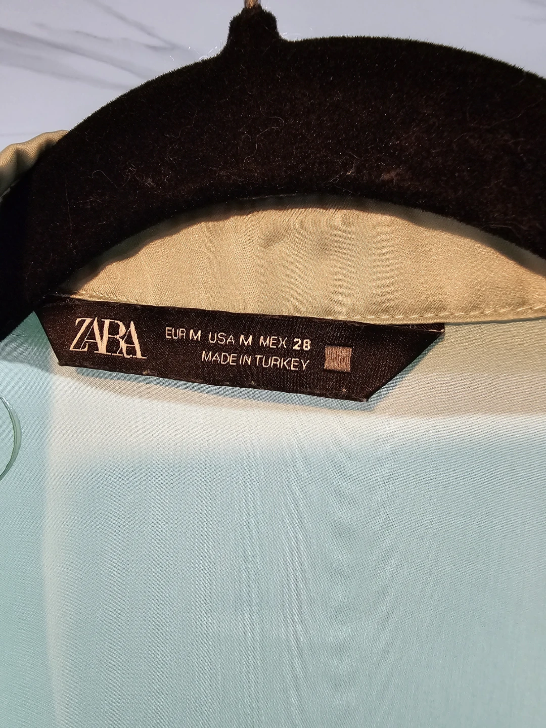 Zara Olive Green Satin Blouse - photo 3