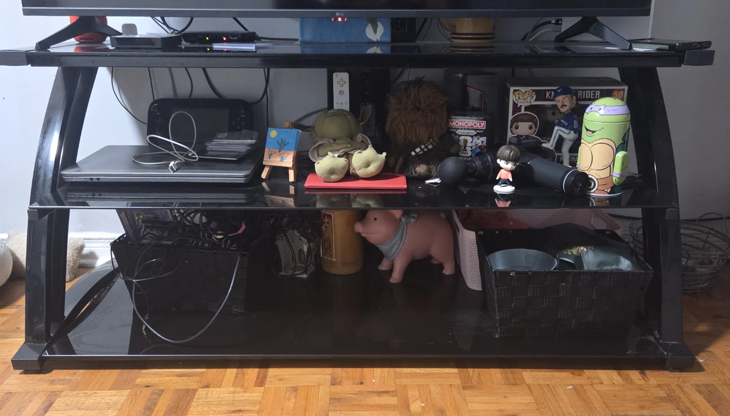 Black Glass TV Stand