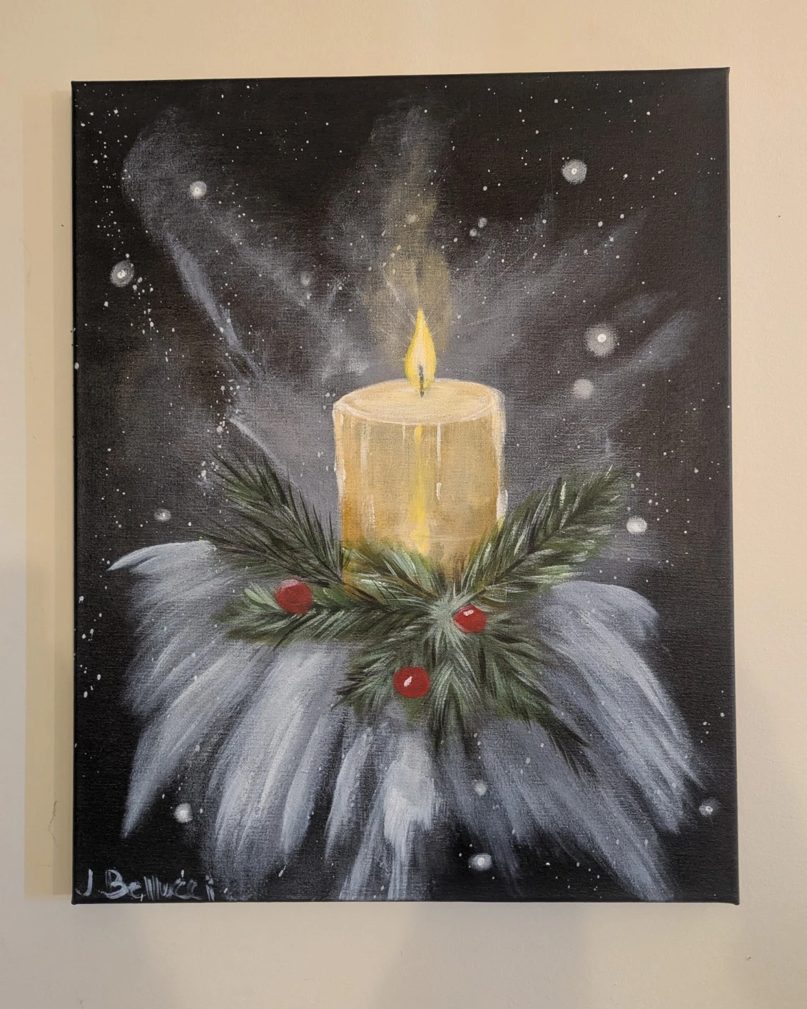 A Light of Hope – Original Acrylic Candle Painting