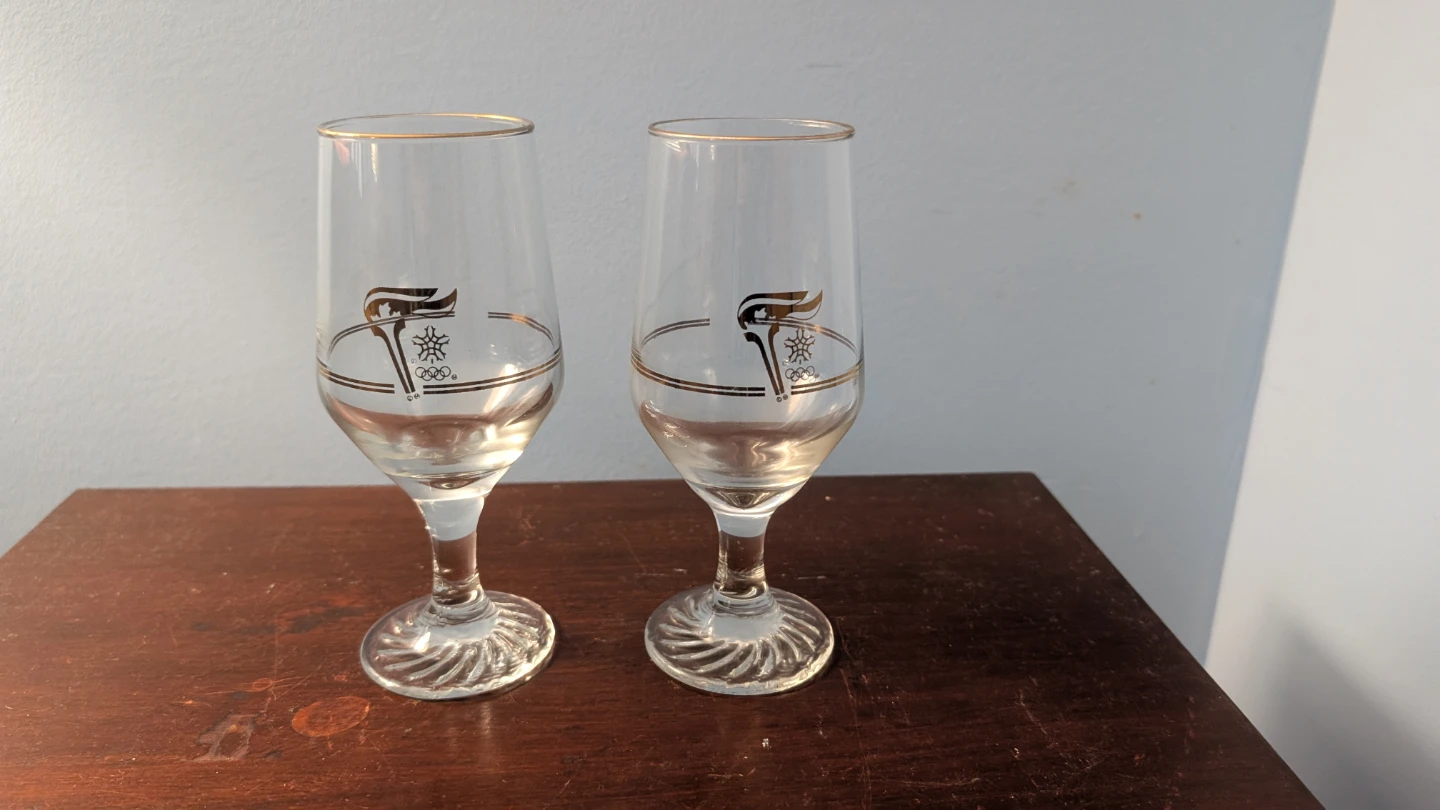 6 Olympic Winter Games Commemorative Glasses