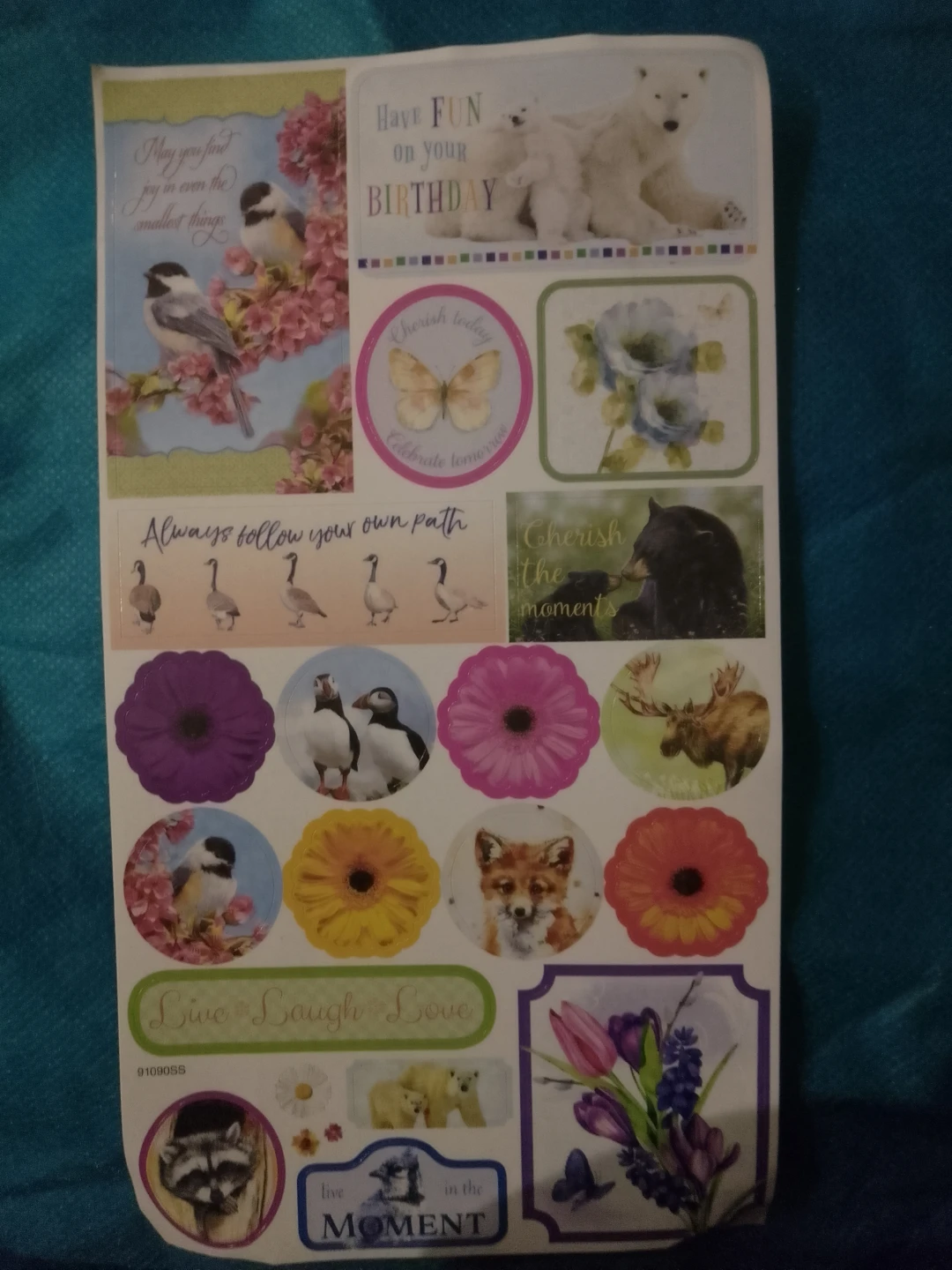 Decorative Sticker Sheet with Wildlife Designs