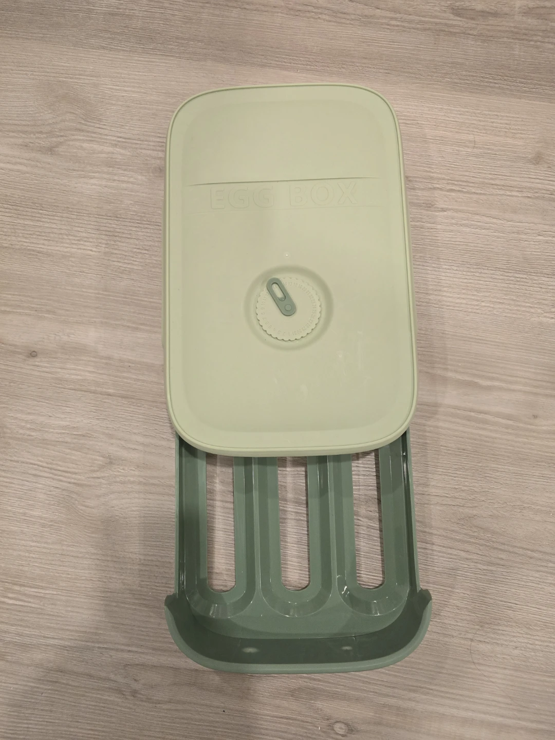 Green Plastic Egg Storage Box