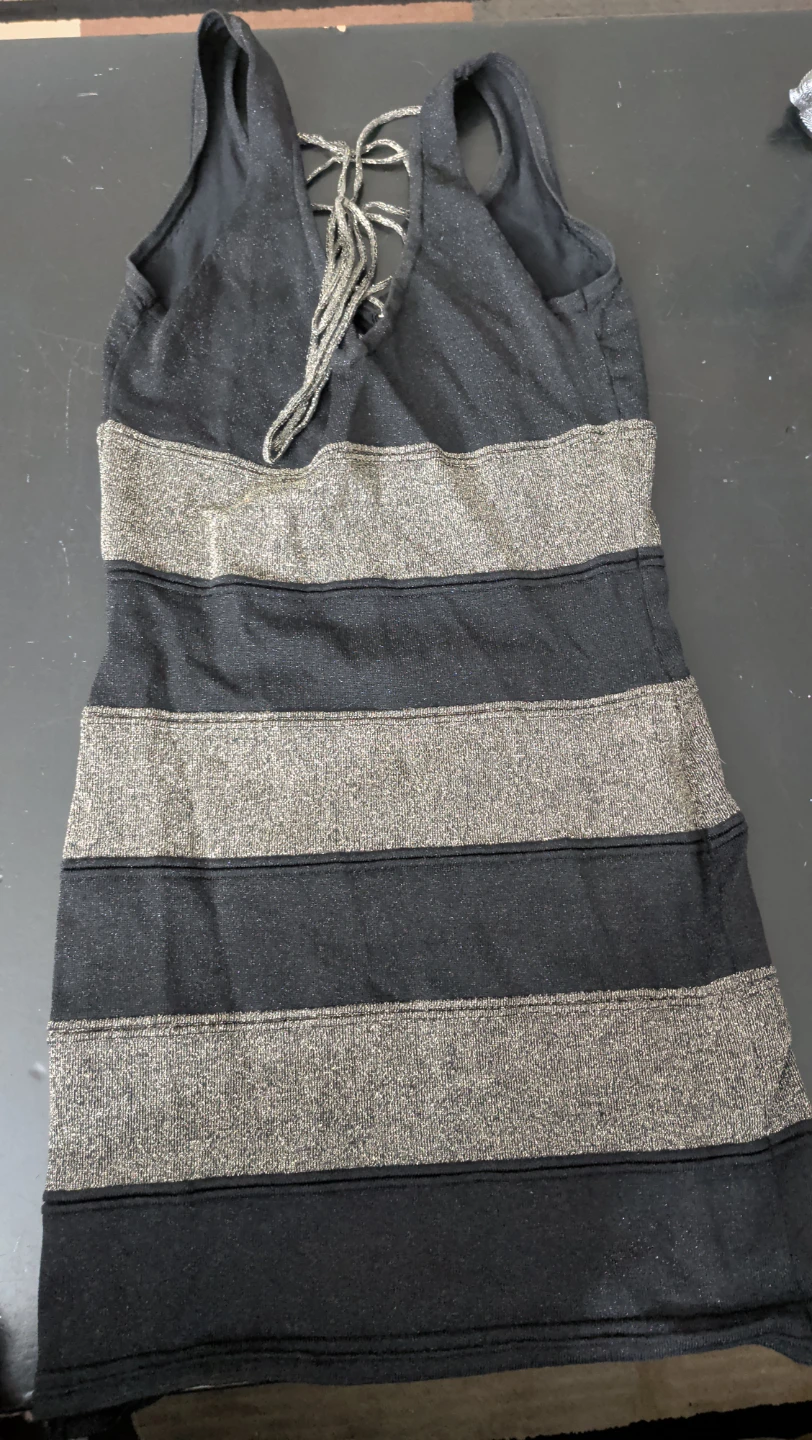 Twenty black and metallic lace-up sleeveless dress - photo 2