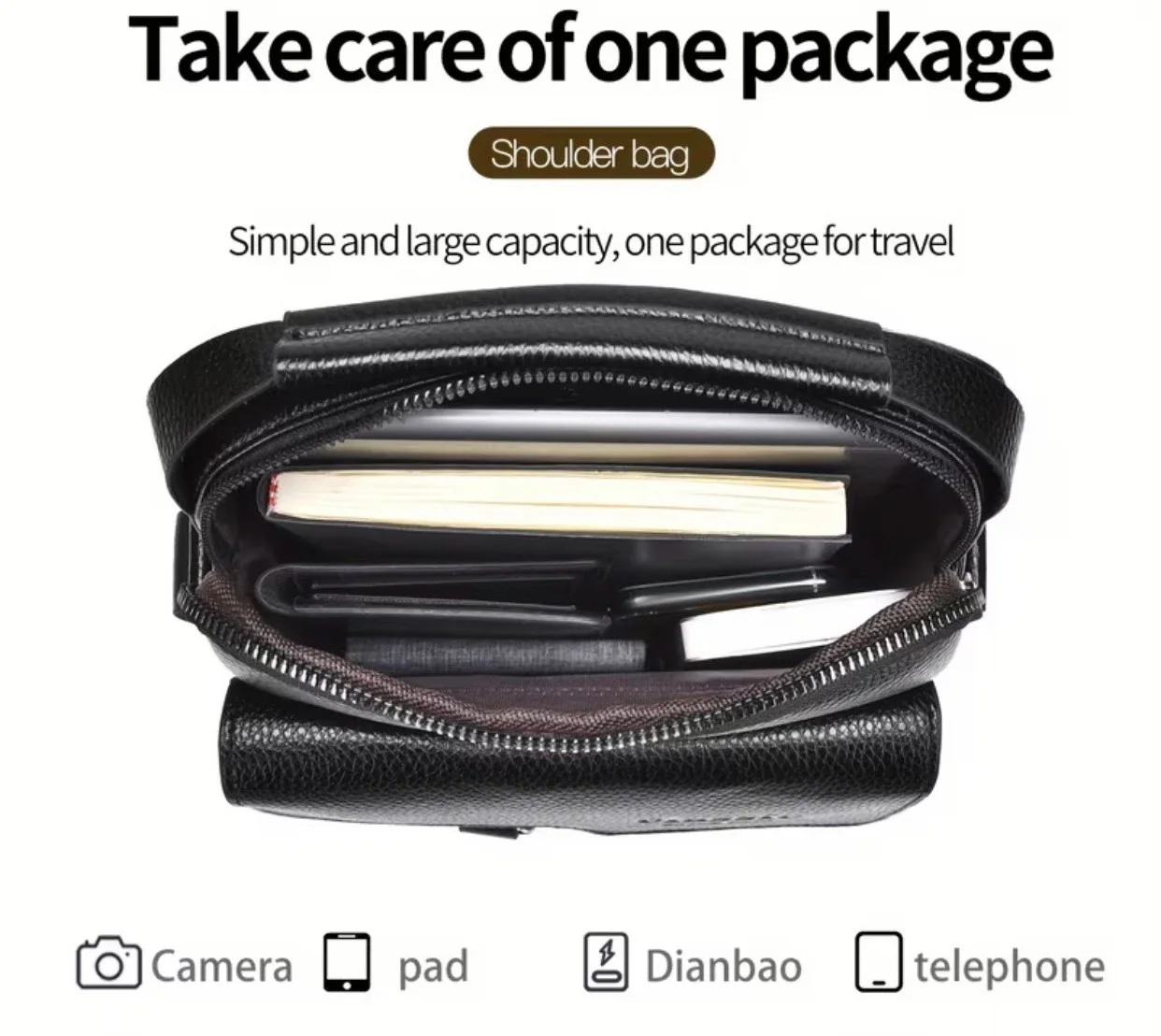 Classic Casual Shoulder Bag Dark Brown - photo 3