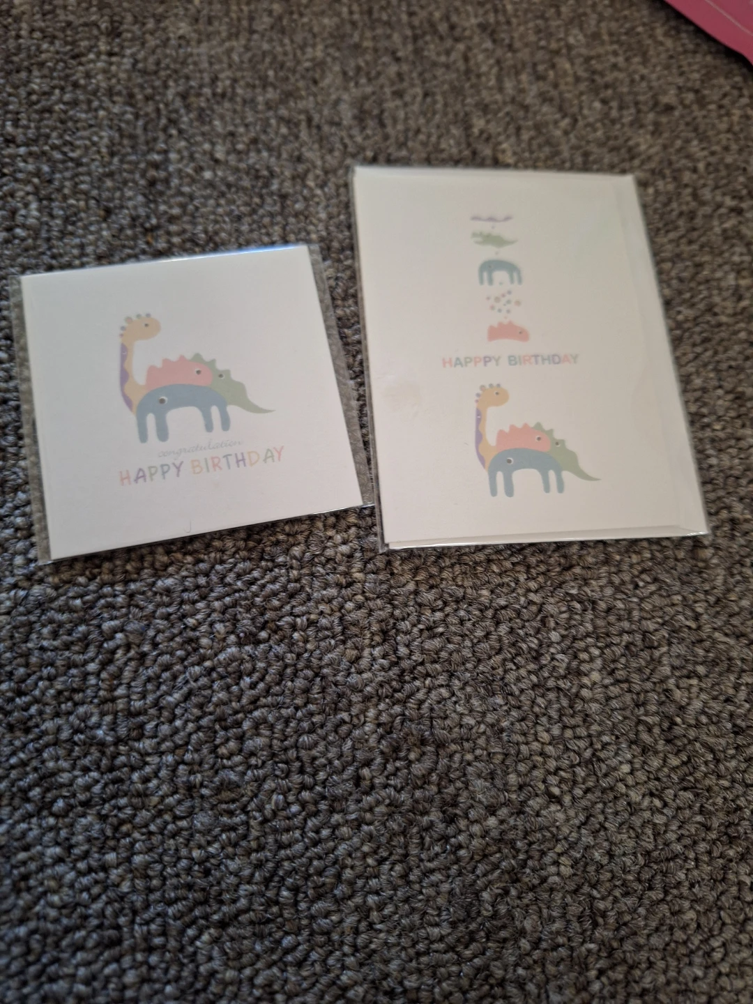 Two Dinosaur Happy Birthday Cards