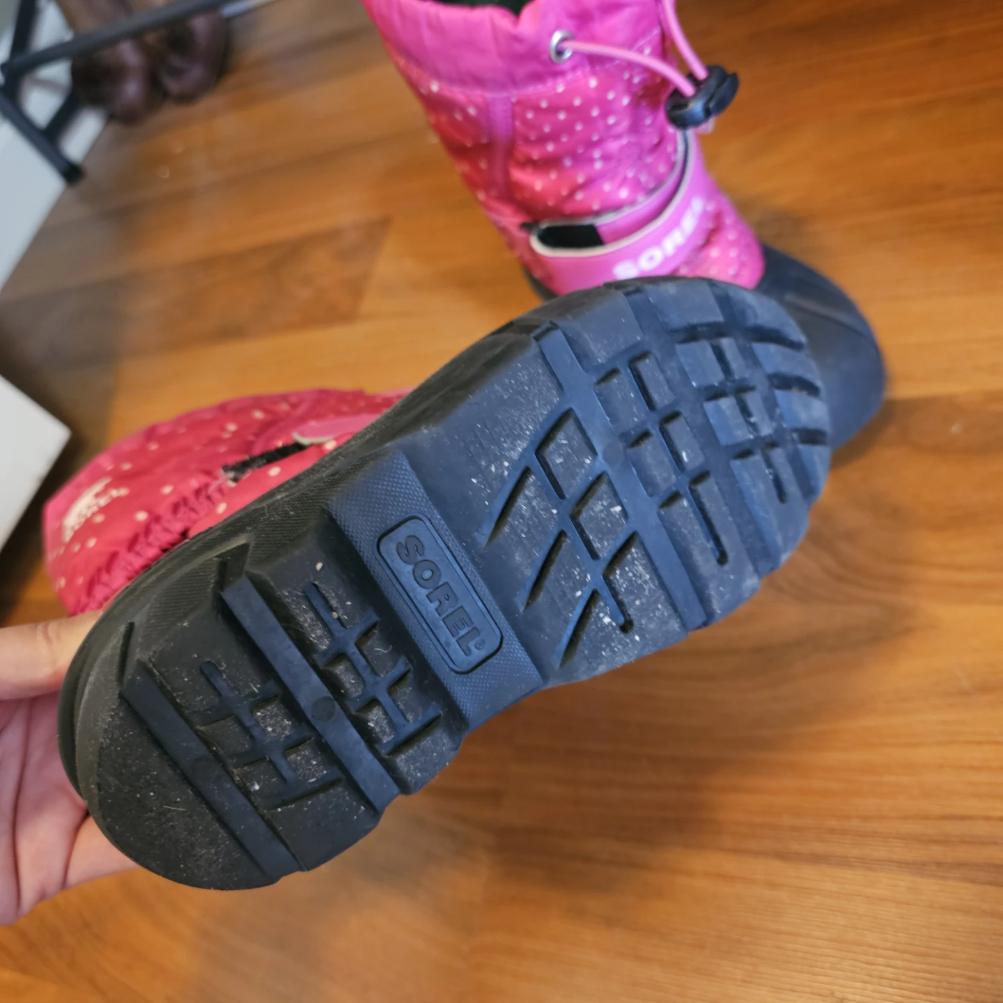 Sorel Winter Boots Pink Polka Dot Kids Size 11 - photo 2