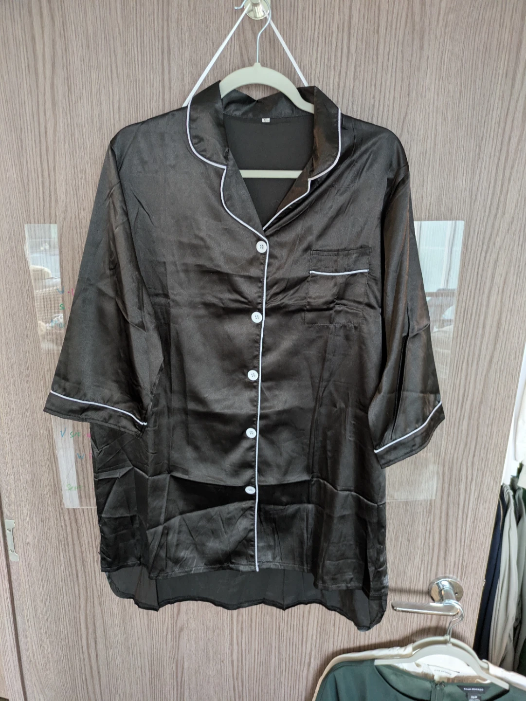 Black Satin Pajama dress