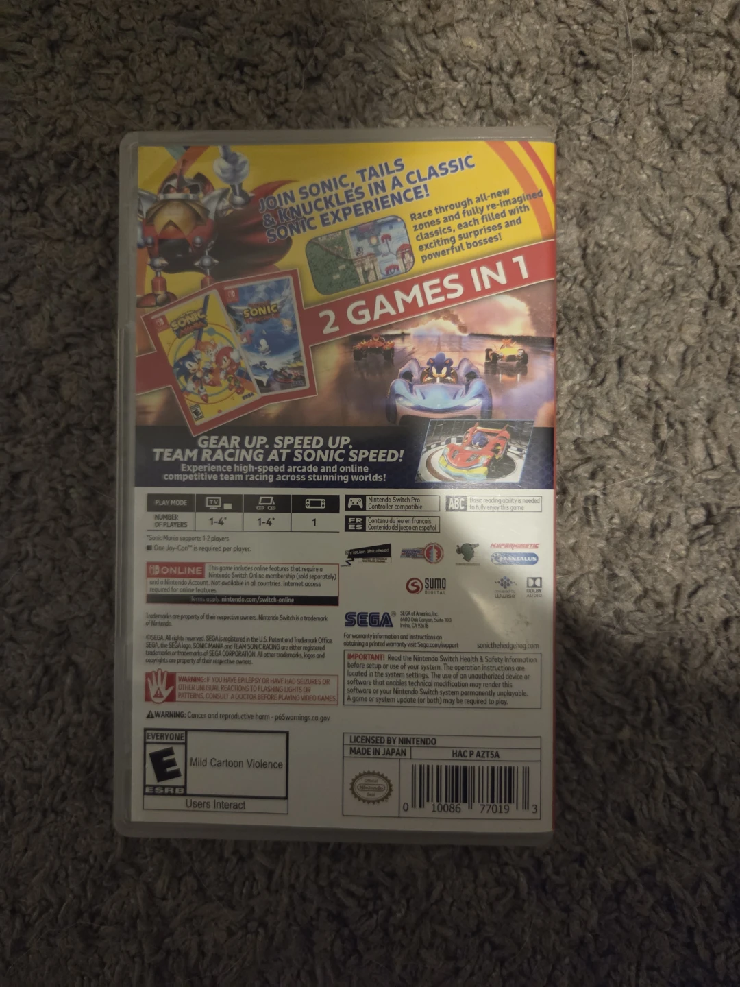 Sonic Mania and Sonic Racing 2 in one pack - photo 3