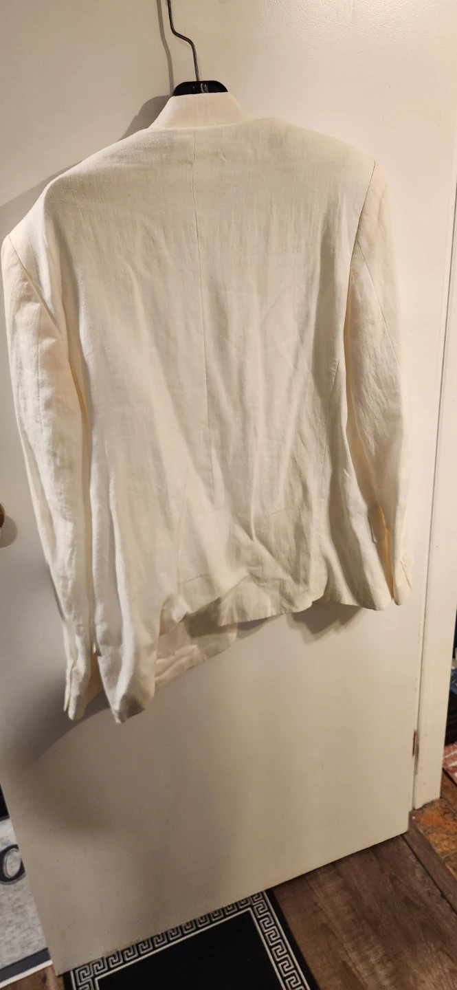 Calvin Klein Men's White Linen Blazer Size 43L - photo 4