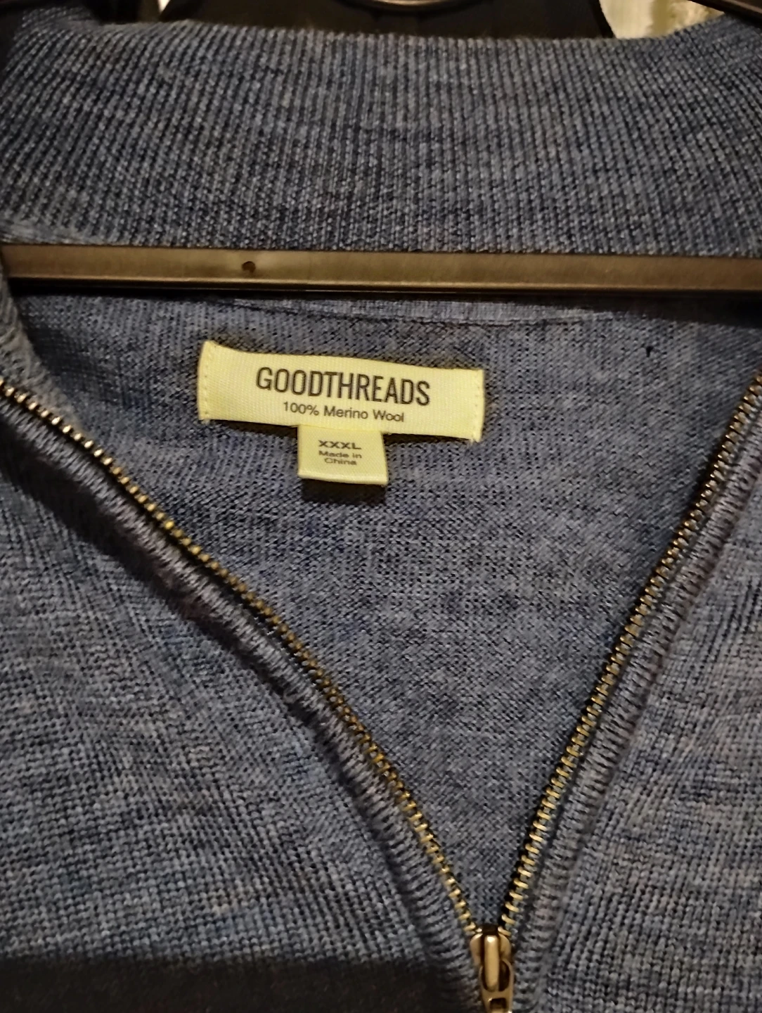 Goodthreads 100% Merino Wool Quarter Zip - Blue - photo 3