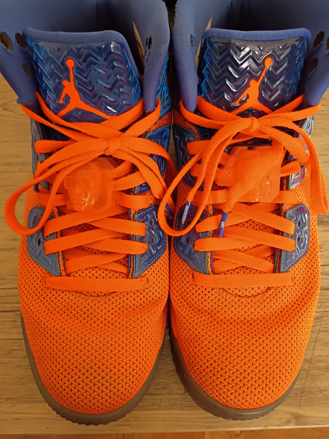 Nike Jordan Spizike Orange and Blue "Knicks" Sneakers mens 9