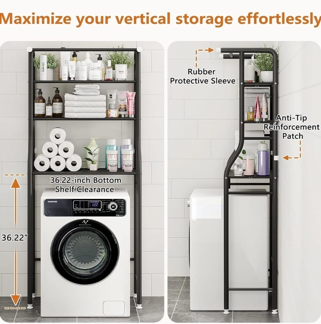 Black Over-the-Toilet or Laundry Storage Shelf - photo 3