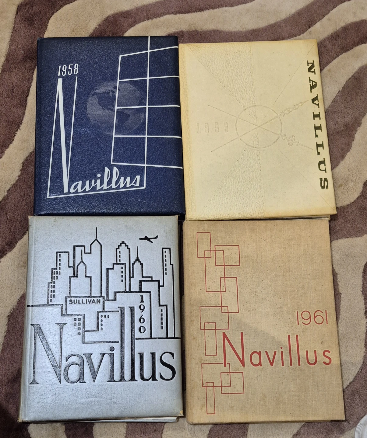 Set of 4 Vintage Sullivan High Navillus Yearbooks