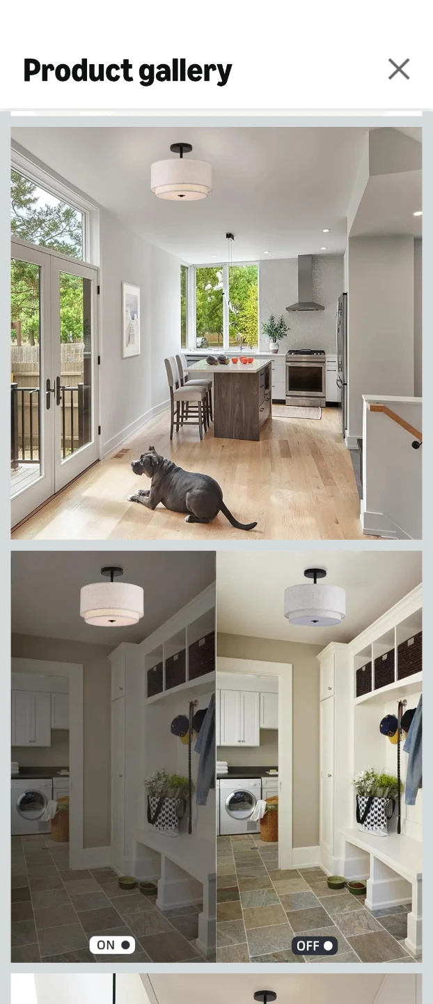 2-Tier Drum Flush Mount Ceiling Light - photo 2