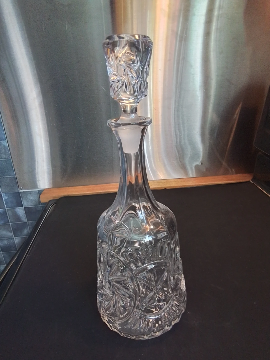 MINT Vintage Bohemia Cut Crystal 13" Bell Decanter