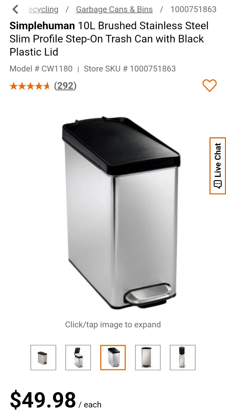 ‼️Simplehuman - 10 L - Stainless Steel Garbage Can/Bin‼️ - photo 2