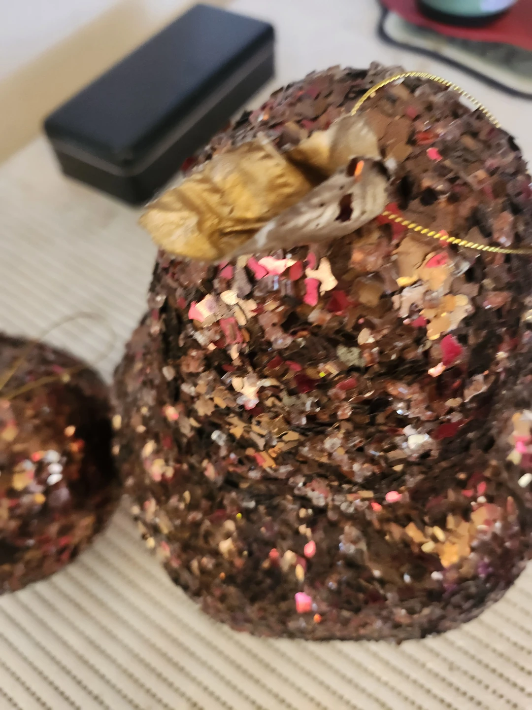 Set of Two Sparkling Fruit Christmas Ornaments - photo 2