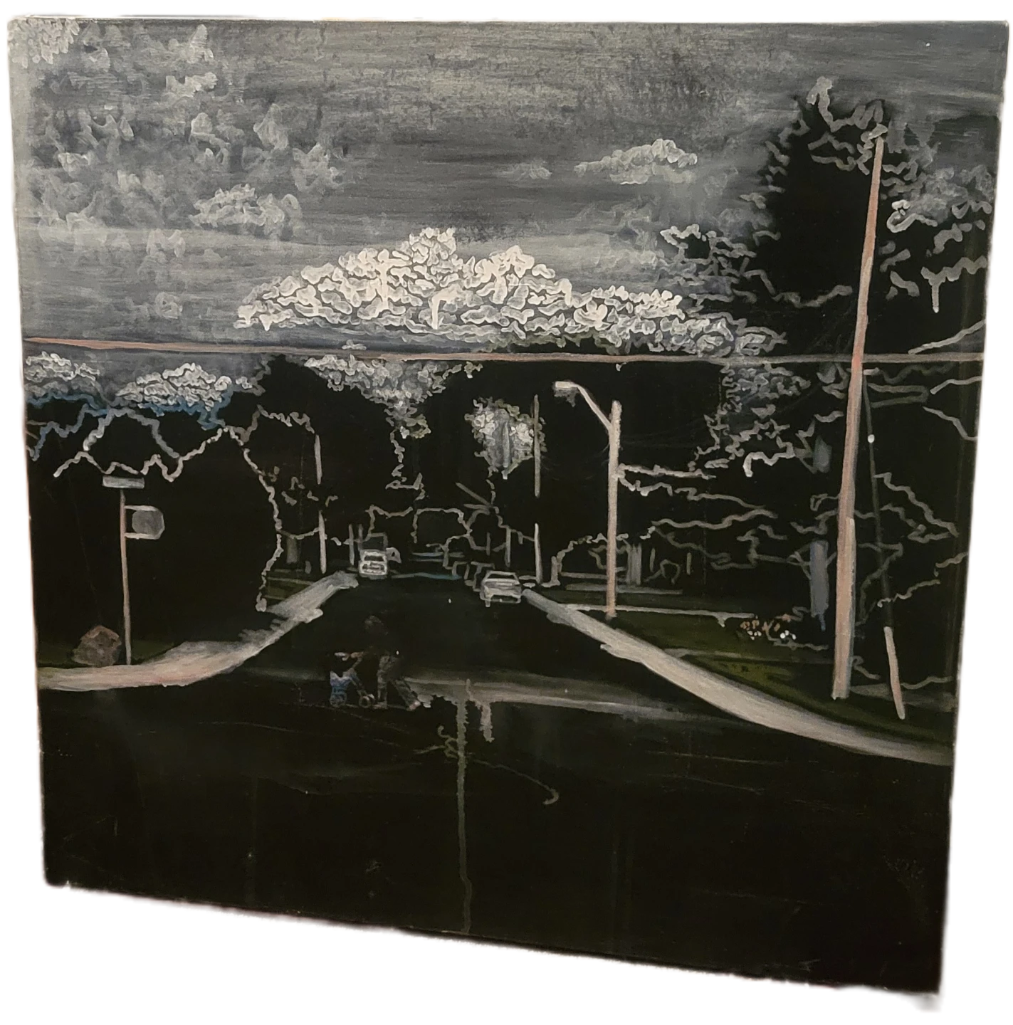 Original Night Landscape Painting. Art. Hamilton Street Scene - photo 3