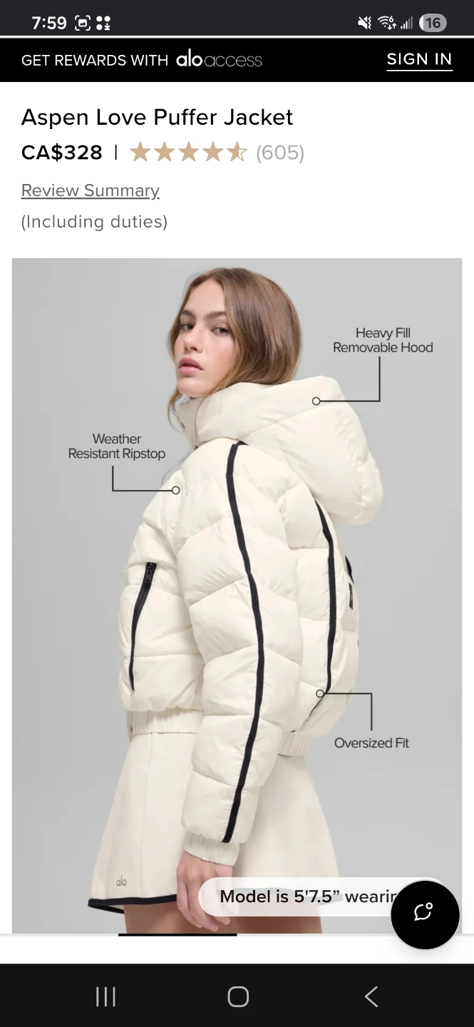 Alo Yoga Aspen Love Puffer Jacket size XS - photo 3