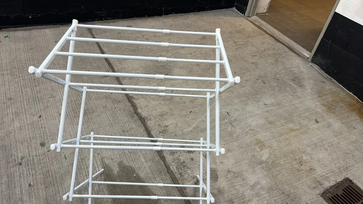 White collapsible clothes drying rack - photo 2