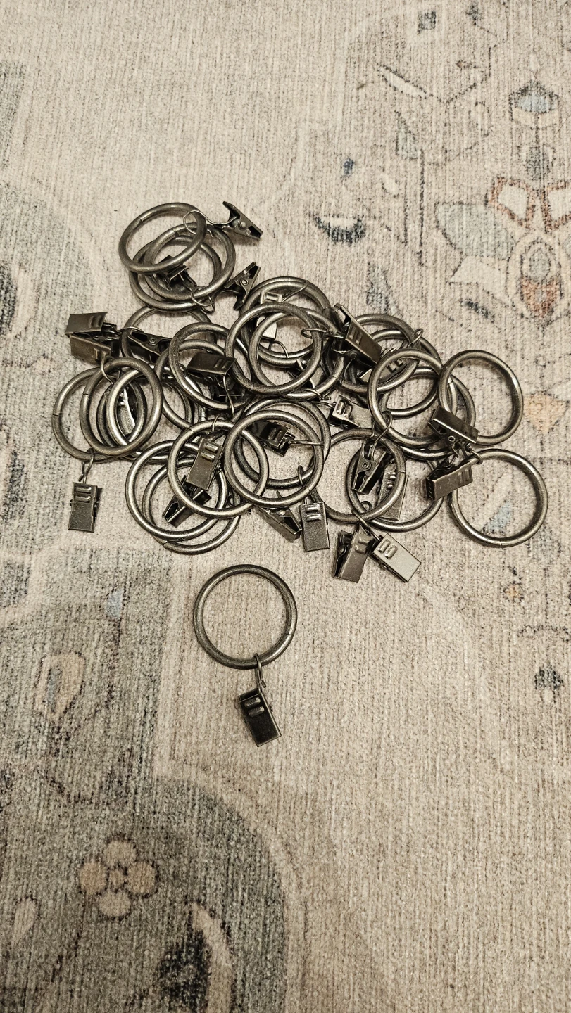 Set of Metal Curtain Rings with Clips