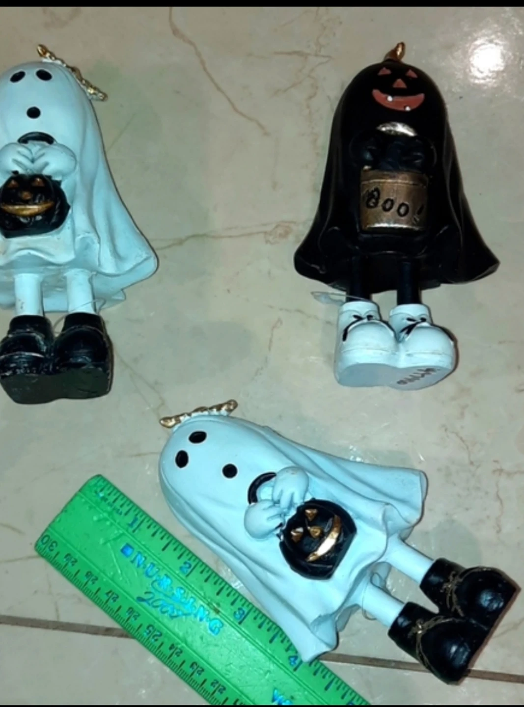 Set of 3 Halloween Ghost and Pumpkin DecoratingFigurines - photo 4