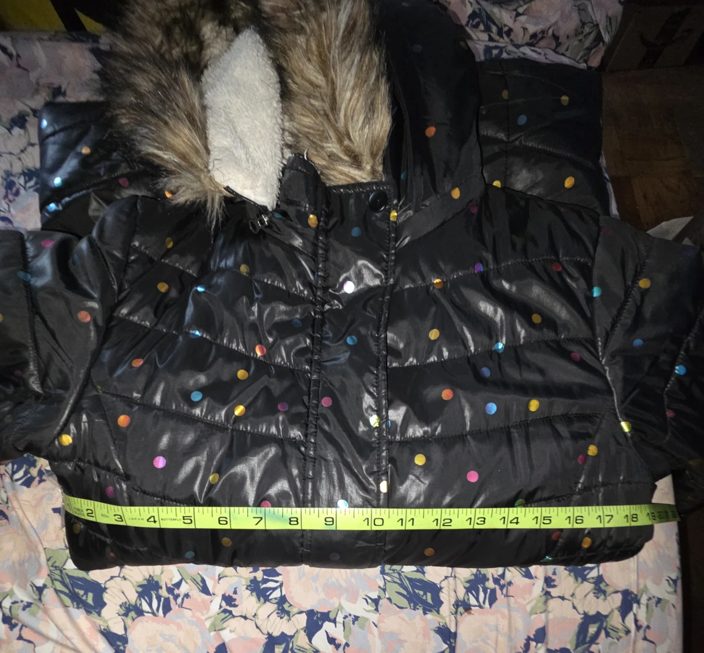 Cat & Jack Metallic Dot Puffer/Sherpa Coat in a Big Kid's XXL - photo 4