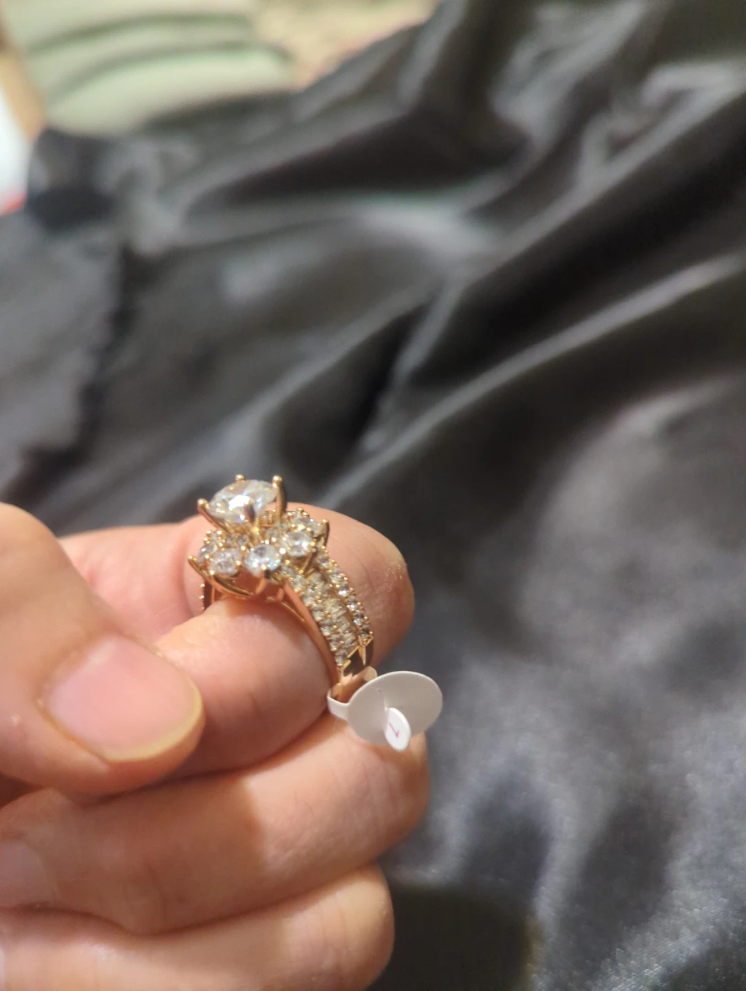 Rose gold tone cluster ring - photo 2