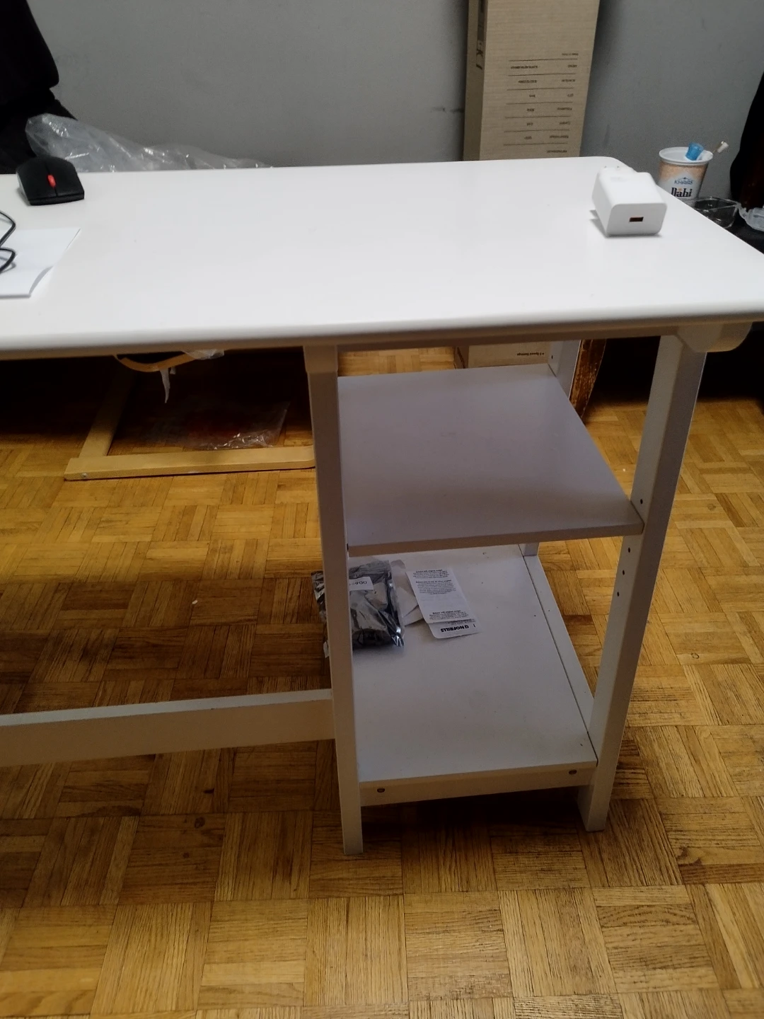 White kitchen island with shelving Computer Table - photo 4