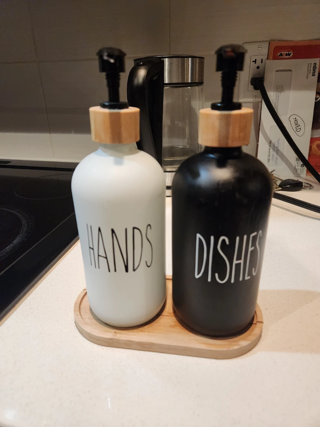 Glass Soap Dispenser Set - Hands and Dishes