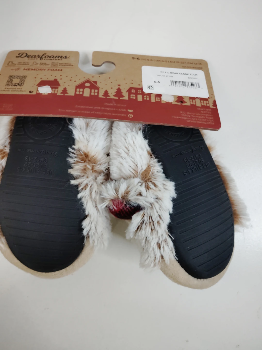 Dearfoams Lil Bear Holiday Slippers Size 5/6 - photo 4