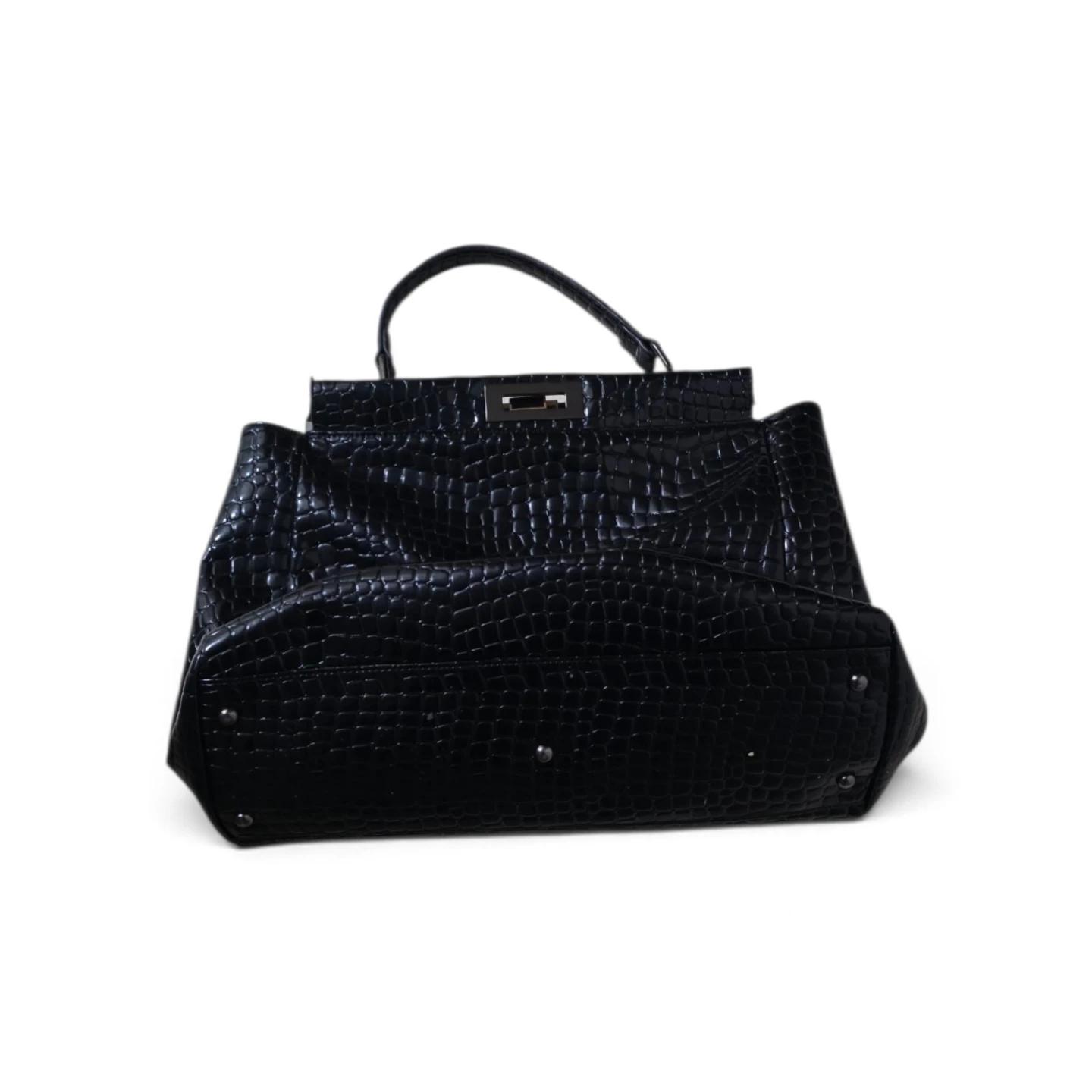 BROWNS Black Croc-Embossed Handbag 👻