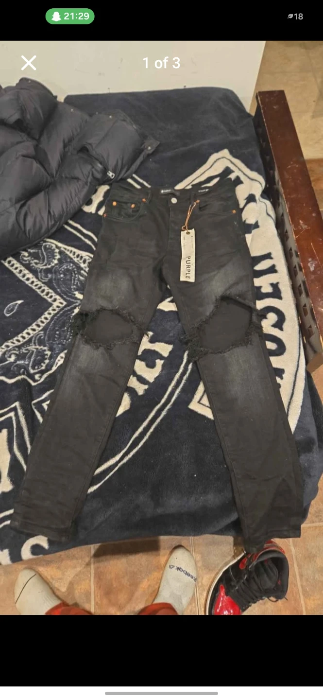 Purple Brand Black Distressed Jeans