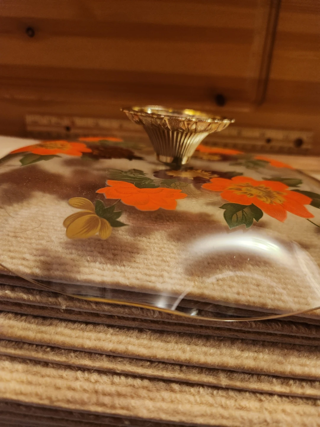 Vintage Chance Glass Floral Cake Stand - photo 4
