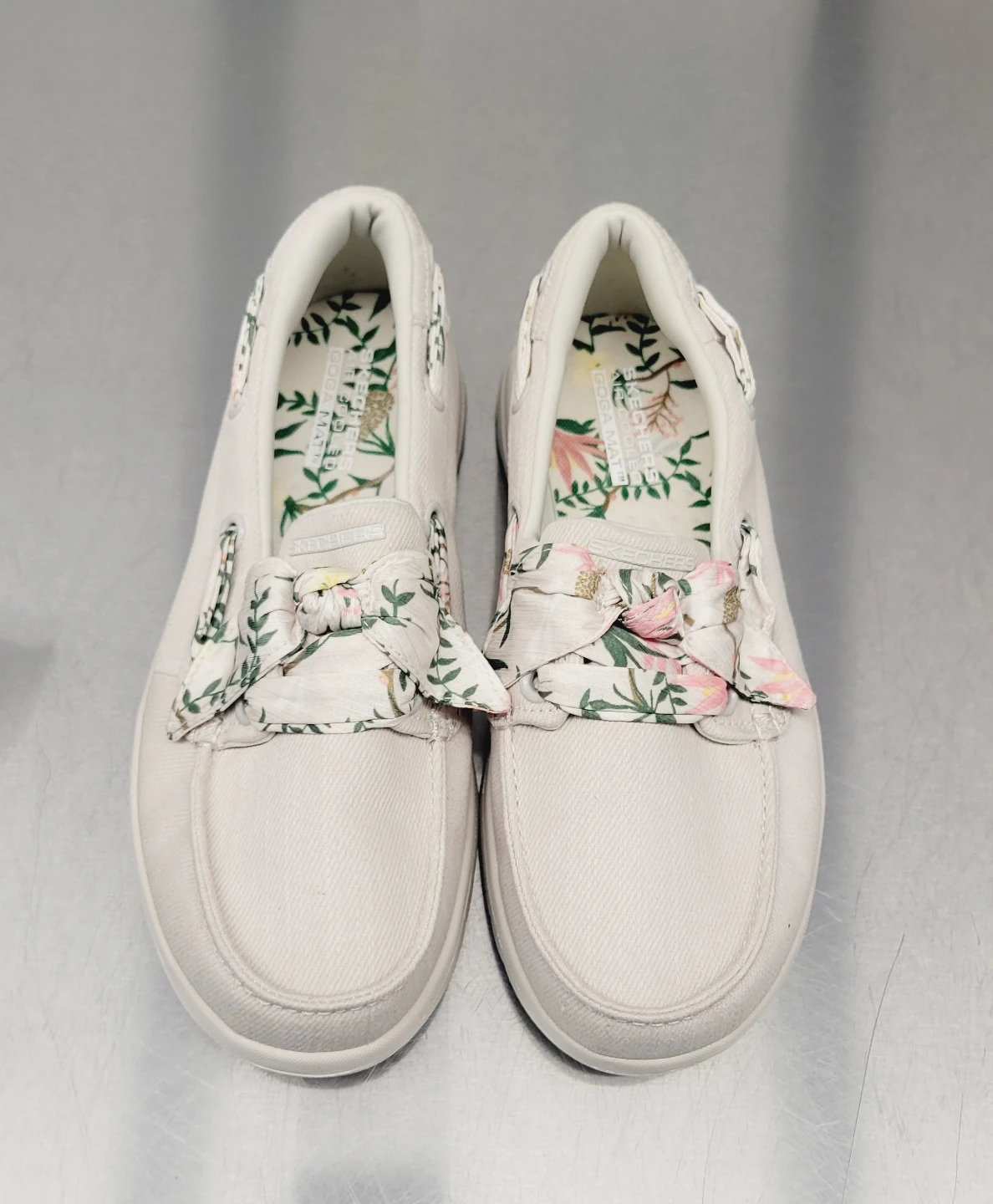 Skechers Women's Floral Slip-On Shoes Natural
