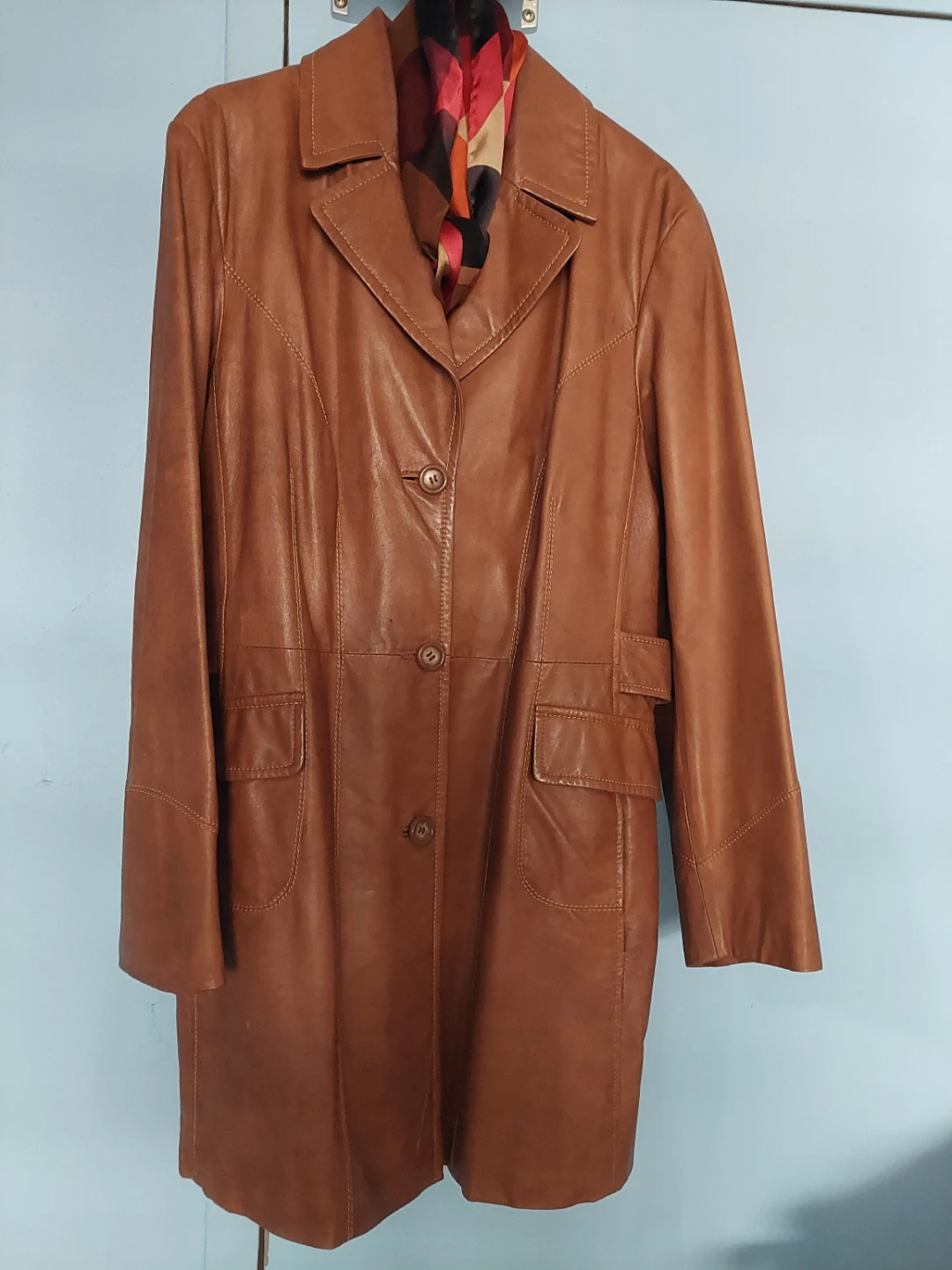 Danier Brown Leather Coat - XL