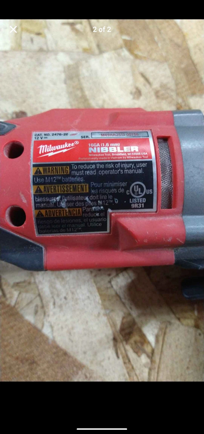 Milwaukee M12 Nibbler 2476-20 - photo 2