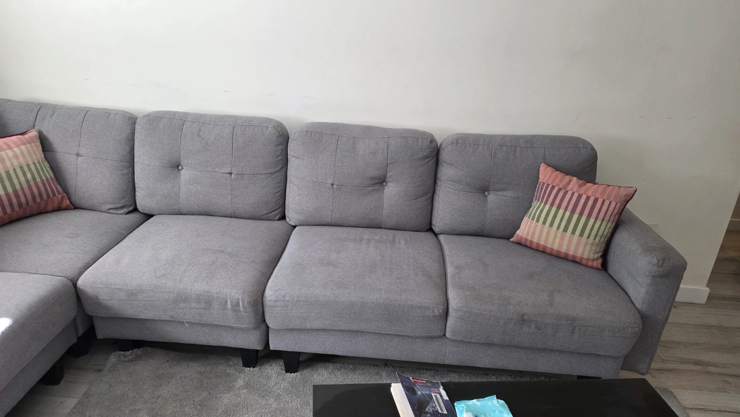 Grey Sectional Sofa with Chaise - photo 4