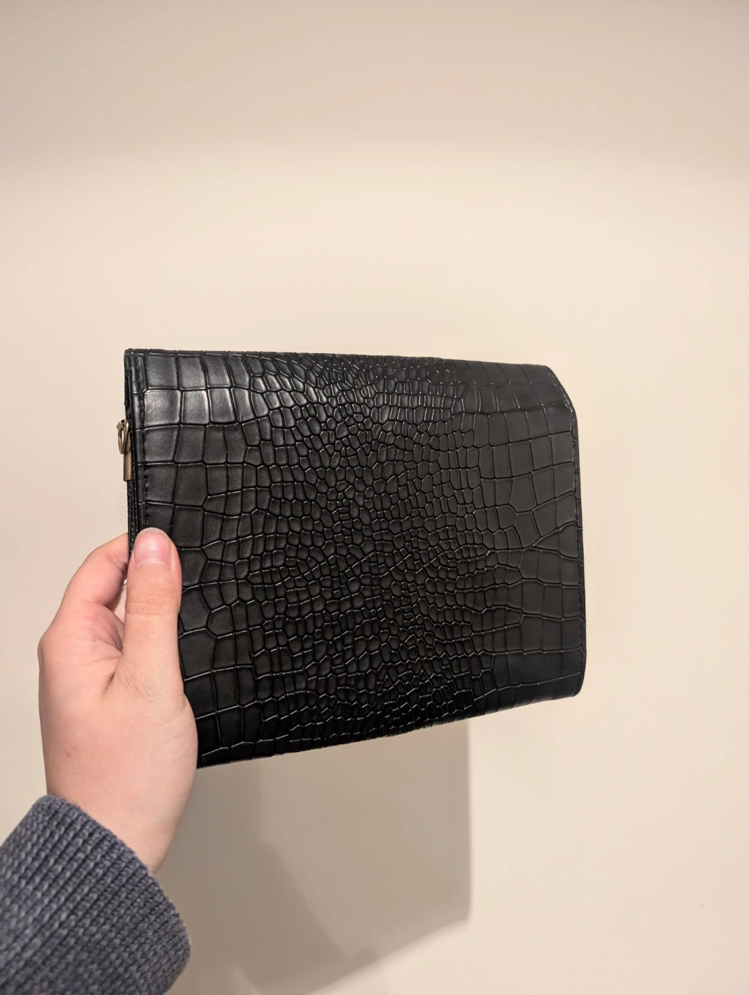 Black Crocodile Embossed Clutch - photo 2