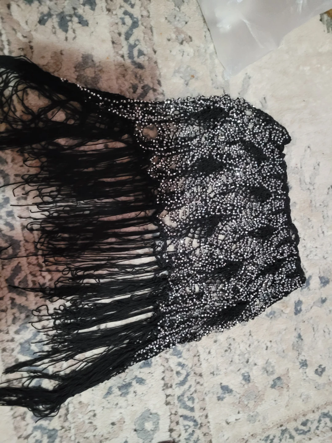 Black and Silver Fringed Skirt - photo 2