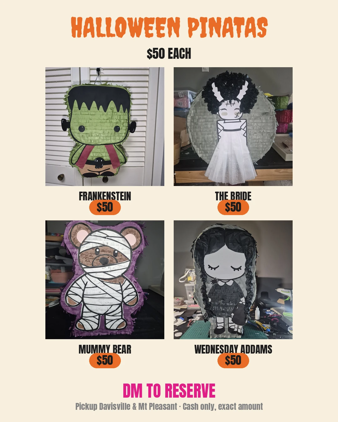 🎃 HALLOWEEN PIÑATAS — $50 EACH 🎃 ● PARTY READY