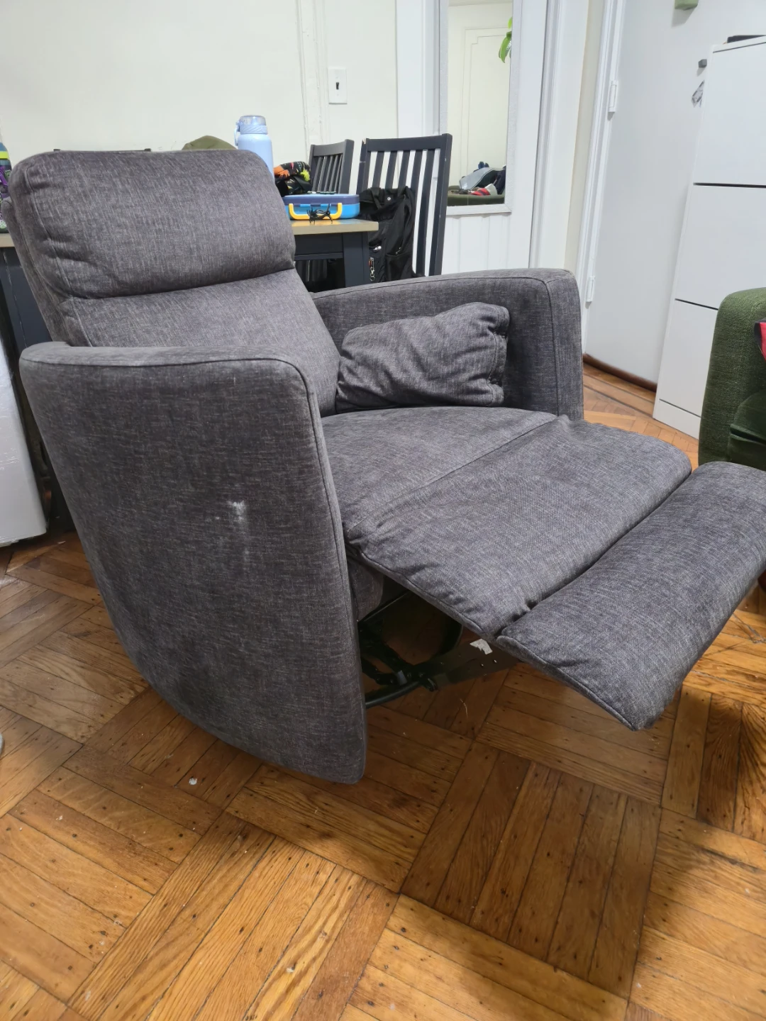Dark Gray Fabric Recliner Armchair - photo 4