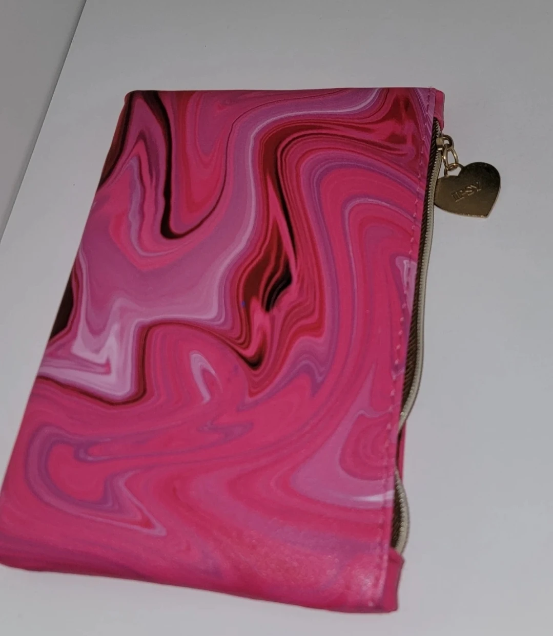 Ipsy pink marbled makeup bag